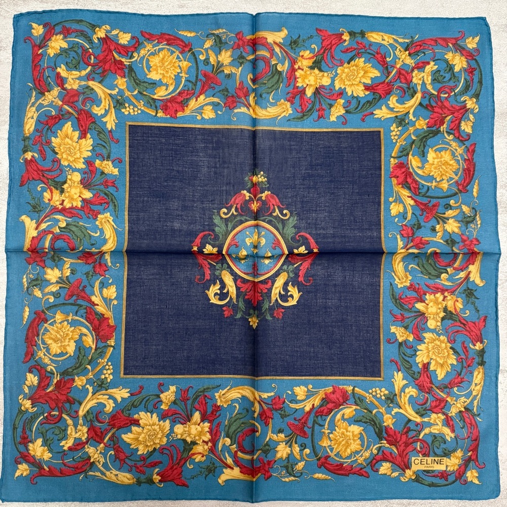 Celine Multicolor Baroque vintage handkerchief cotton